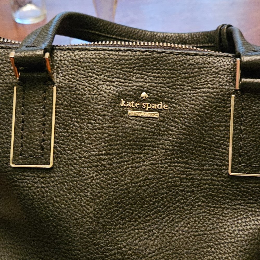 Kate Spade Black Pebbled Leather Tote/Crossbody Bag - Picture 7 of 7